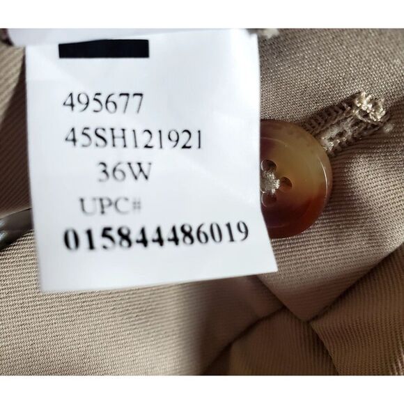 IZOD Shorts Golf 36 NEW The Driver Cool & Dry Khaki Shorts Tan Flat Front NWT - Picture 9 of 11